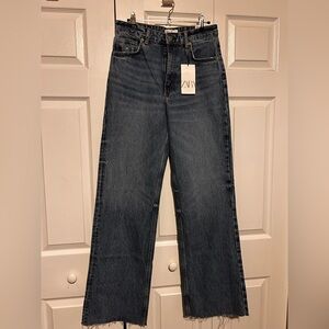 Zara Medium Blue Wide-Leg Jeans
